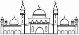 Mosque Coloring Pages Flat Beautiful sketch template