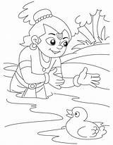 Krishna Coloring Pages Duck Baby Lover Playing Bird Popular Template Coloringhome sketch template