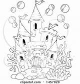 Castle Sea Under Fish Tank Clipart Illustration Visekart Royalty Bubbles Vector Clip 2021 sketch template