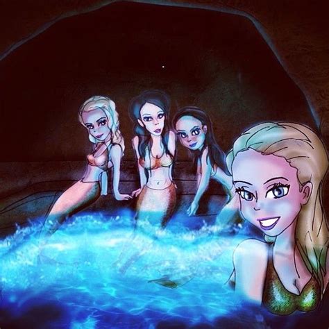 mako mermaids fanart of sirena ondina mimmi and evie at the moon pool by pedrohamancio