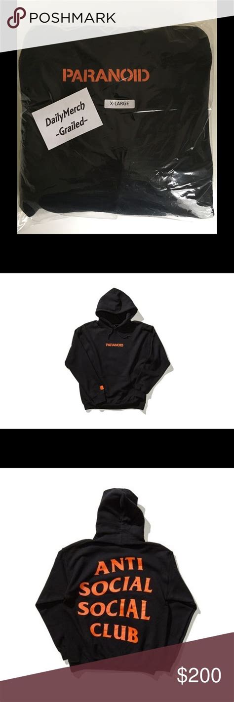 undefeated  assc paranoid hoodie  authentic undefeated  anti social social club paranoid