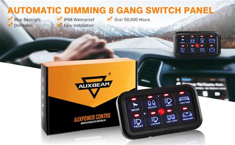 auxbeam  gang rgb led driving lights remote control switch panel circuit system auto parts