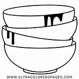 Bowls Platos Sucios Página Cuencos Ultracoloringpages sketch template