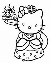 Kitty Coloring Hello Princess Pages Colouring Choose Board sketch template