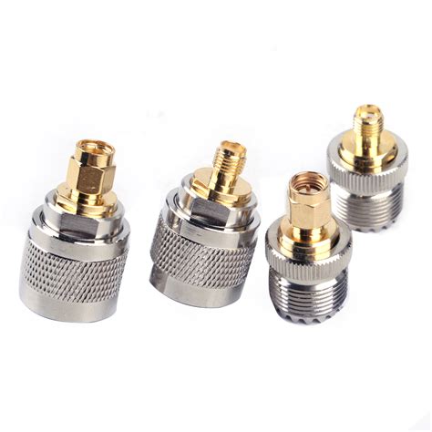 4pcs Pl259 So239 To Sma Uhf Male Female Straight Adapter Rf Coaxial