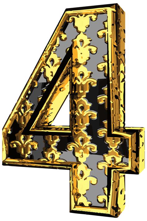 number  png golden clip art library