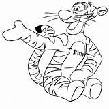 Tigger Pooh Winnie Tigre Tigro Coloringkids sketch template