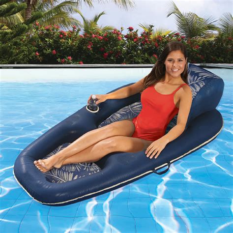 aqua leisure waterlife botanical print premium fabric comfort recliner pool lounger toys