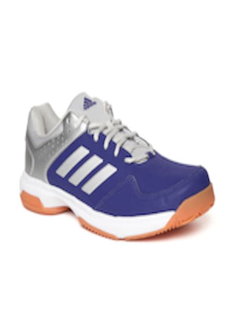buy adidas men blue silver toned quick force ind badminton shoes sports shoes  men