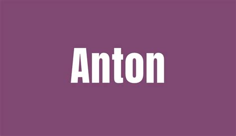 Anton Free Font