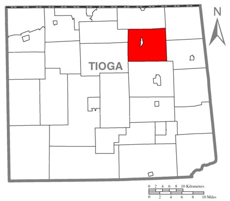 image map  tioga township tioga county pennsylvania highlighted