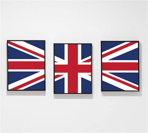 printable union jack british flag home  apartment wall decor etsy