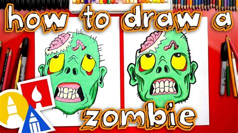 draw zombie head  halloween youtube