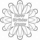 Birthday Happy Pages Grandma Coloring Granny Colouring Grandmother Printable Great Cards Choose Board sketch template