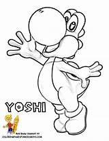 Yoshi Coloring Pages Toad Popular Mario Wario sketch template