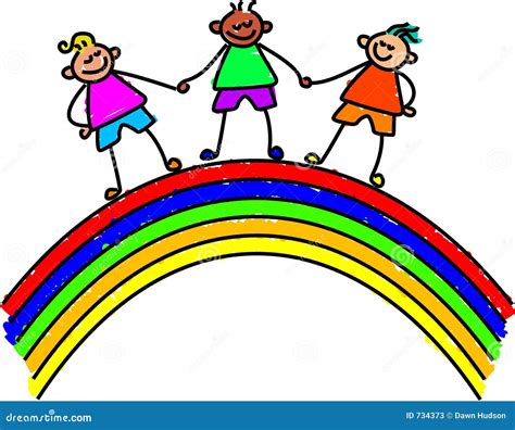rainbow kids stock  image