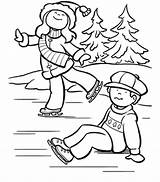 Coloring Ice Pages Winter Skating Kids sketch template