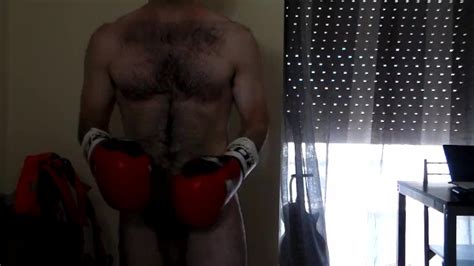Home Nude Workout Abs Squats And Some Boxing Soft Dick Hairy Body