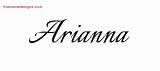 Arianna Name Autumn Tattoo Designs Calligraphic Lettering Names Tag Girl Printable Freenamedesigns sketch template