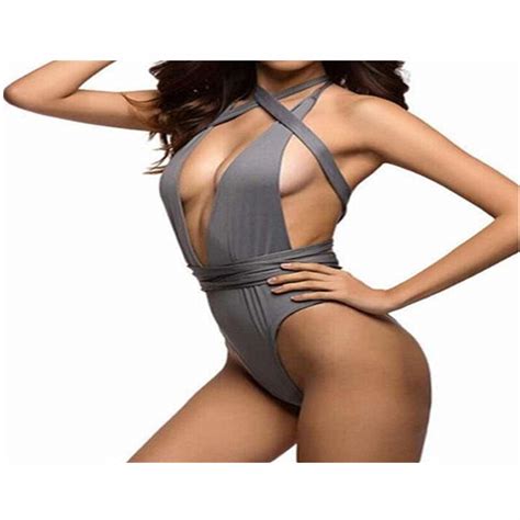 sexy swimwear women one pieces swimsuits solid bodysuit femme push up
