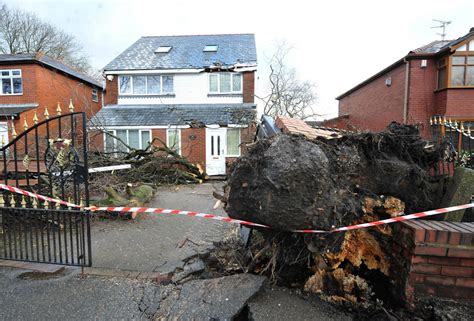 greater manchester storm damage  march  manchester evening news