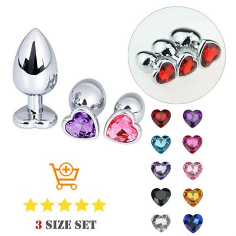 3 Sizes Butt Toy Insert Plug Trainer Sexual Anal Training Metal Plugs S