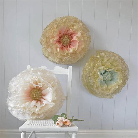 Hand Dyed Nude And Ivory Ombré Paper Flower By Pompom