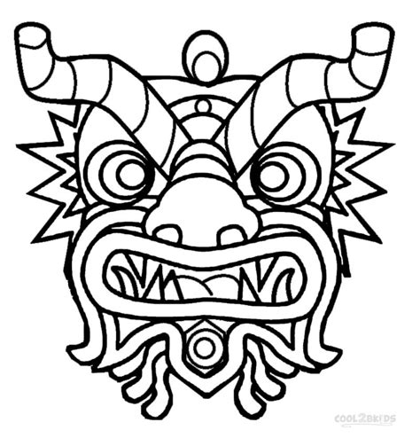 dragon mask template clipart