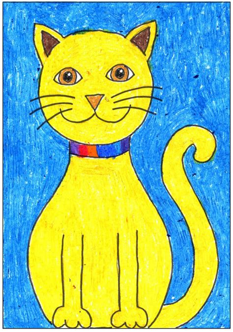 draw  simple cat art projects  kids