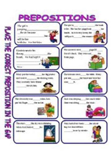esl worksheets  beginners prepositions  answer key