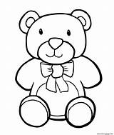 Coloring Bear Kids Simple Teddy Pages Printable Book Color sketch template