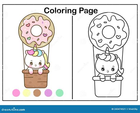 kawaii doughnut unicorn coloring pages hetyaviation