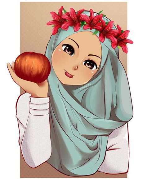 gambar kartun muslimah comel  cantik  gambar kartun