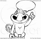 Monkey Talking Proboscis Clipart Outlined Coloring Cartoon Cory Thoman Vector sketch template