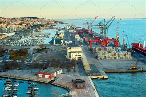 lisbon harbor  port portugal transportation  creative market