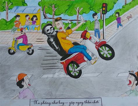 hướng dẫn cách cách vẽ an toàn giao thông dễ nhất cho học sinh tiểu học
