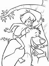 Jungle Book Coloring Pages Disney Mowgli Baloo Colorear Printable Kids Para La Dibujos Dibujo Outline Clipart Selva Sheets Libro Cartoon sketch template