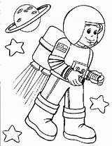 Astronaut Coloring Space Printable Pages sketch template