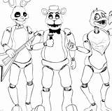 Coloring Pages Freddy Naf Toy Fnaf Template Line sketch template