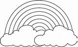 Rainbow Drawing Kids Coloring Pages Clouds Printable Drawings Sketch Pencil Cloud Unicorn Easy Draw Simple Colouring Color Choose Board Rainbows sketch template