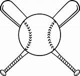 Baseball Bat Bats Clip Ball Vector Crossed Cartoon Illustrations Similar sketch template