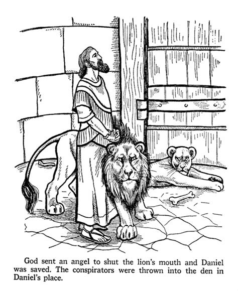 daniel   lions den coloring page captivity book  daniel
