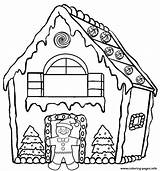 Gingerbread Coloring House Printable Christmas Pages Color Print Book sketch template