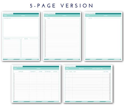 printable project planner  homes