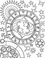 Horoscope Coloringonly Pisces sketch template