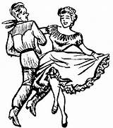 Dance Clip Square Dancing Clipart Line Cliparts Country Dancers Hoedown Western Dancer Animated Pg Illustration Folk Borders Library Partner 50s sketch template