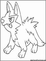 Poochyena Coloring Pokemon Pages Getcolorings Library Clipart Lineart sketch template
