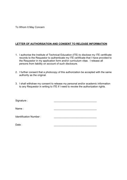 declaration letter     concern