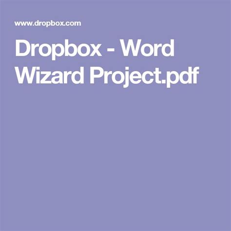 dropbox word wizard projectpdf words wizard dropbox