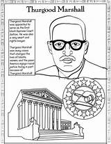 History Coloring Month Printable Pages Sheets Marshall Thurgood sketch template